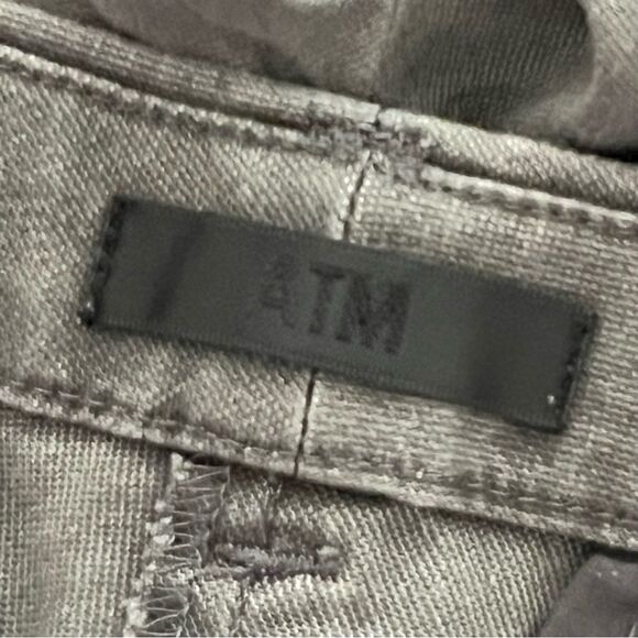 ATM Anthony Thomas Melillo Gray Cotton Twill Wide-Leg Boyfriend Pants Size 10 - Picture 5 of 6